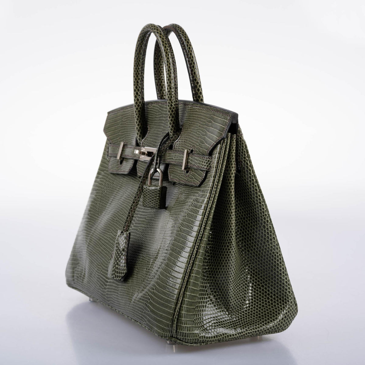 Hermès Birkin 25 Vert Olive Salvator Lizard with Palladium Hardware - 2008, L Square - photo 4