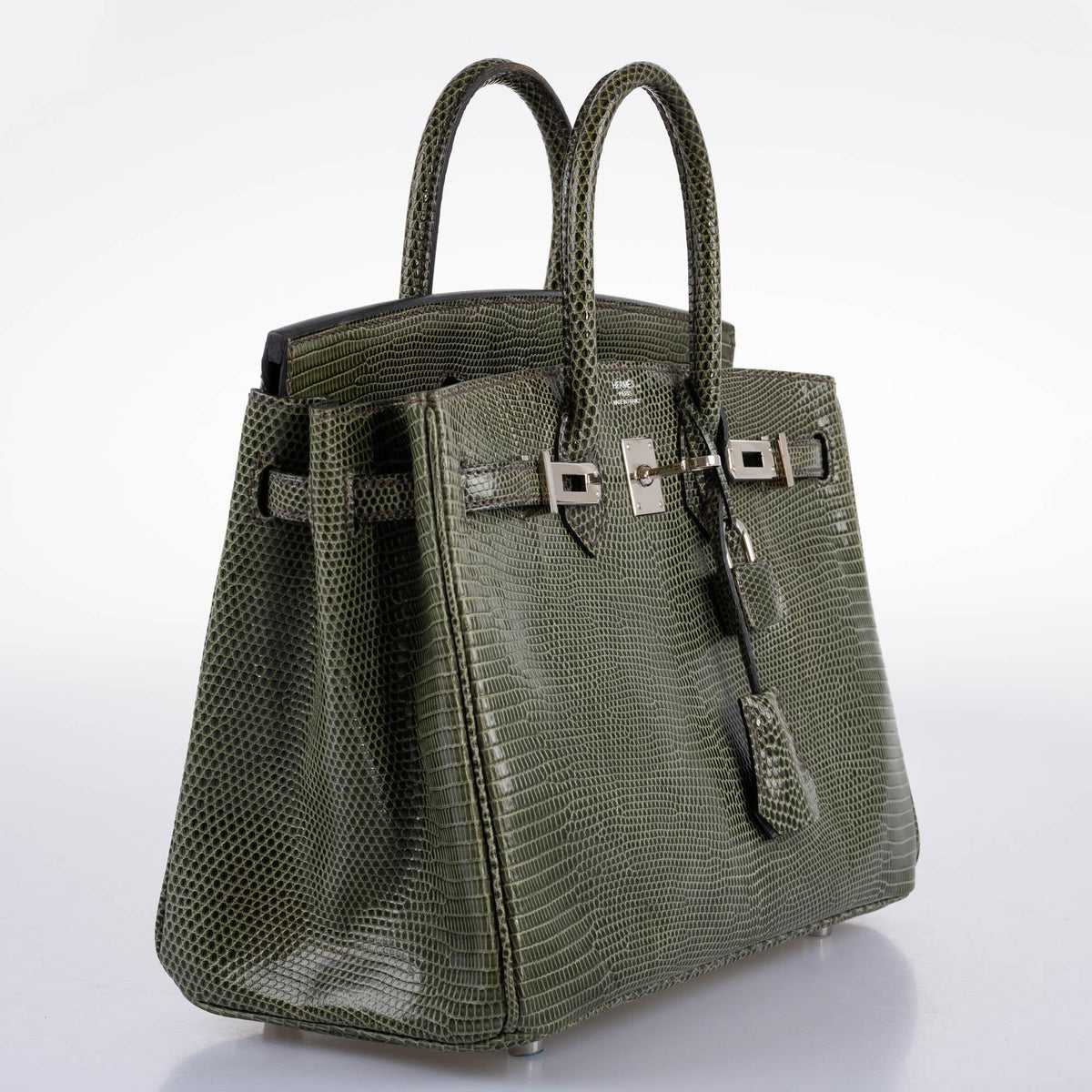 Hermès Birkin 25 Vert Olive Salvator Lizard with Palladium Hardware - 2008, L Square - photo 8