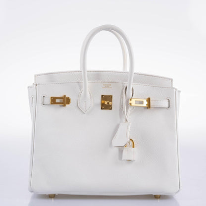 Hermès Birkin 25 White Epsom with Gold Hardware - 2008, L Square - photo 10