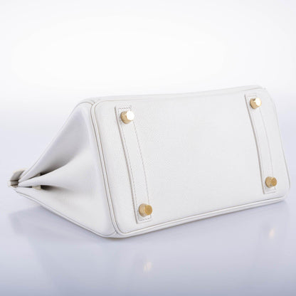 Hermès Birkin 25 White Epsom with Gold Hardware - 2008, L Square - photo 8