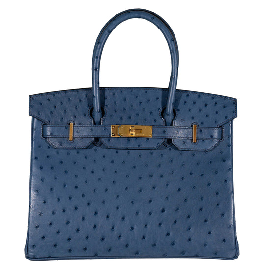 Hermes Birkin 30 Blue Roi Ostrich Gold Hardware - 2021, Z - image 1