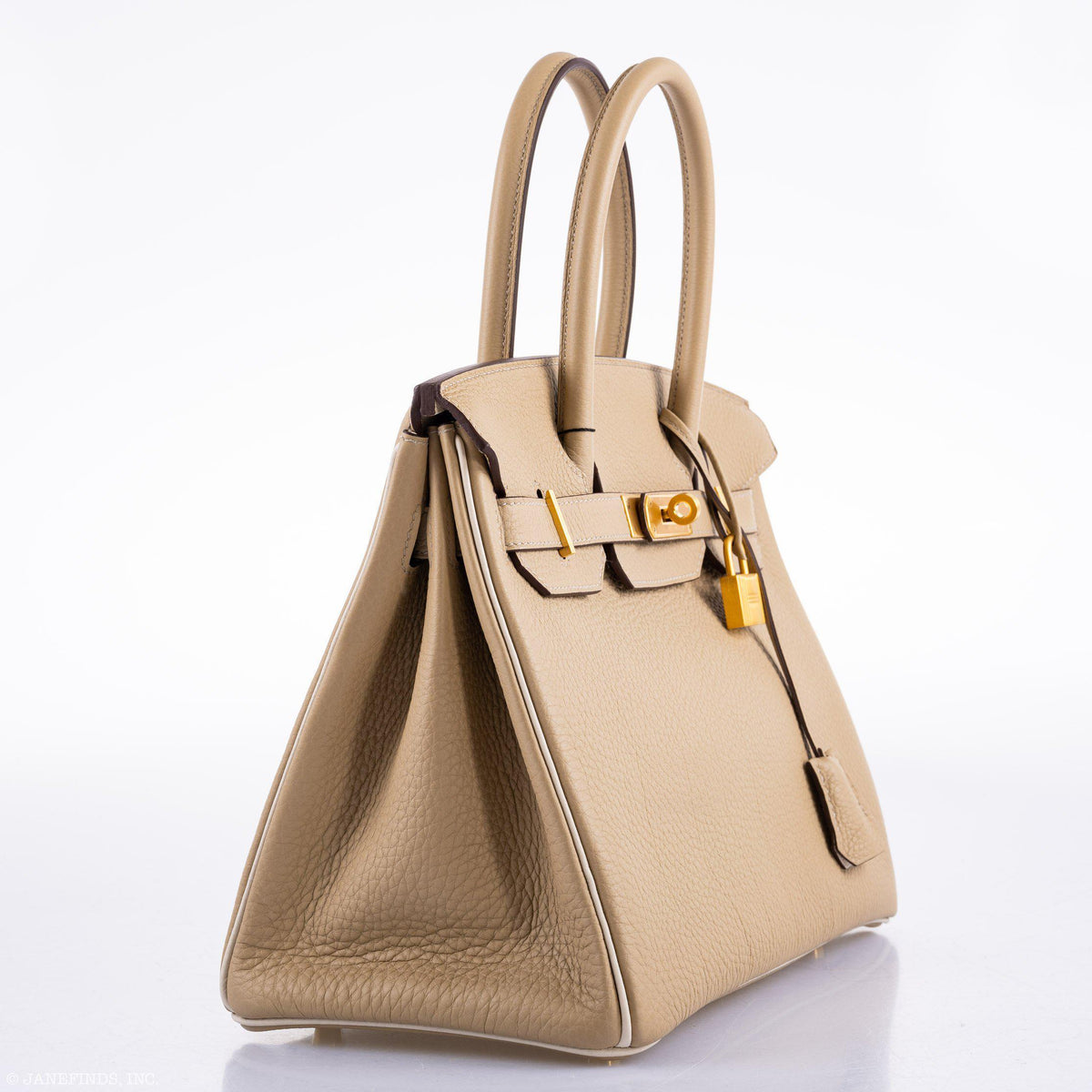 Hermes Birkin 30 HSS Trench & Craie Piping Togo Brushed Gold Hardware - 2016, X - image 4