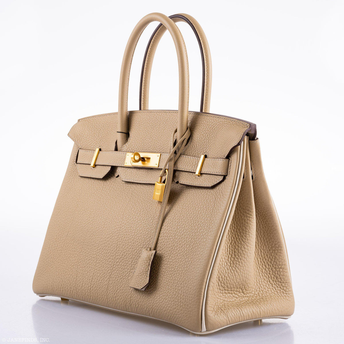 Hermes Birkin 30 HSS Trench & Craie Piping Togo Brushed Gold Hardware - 2016, X - image 5