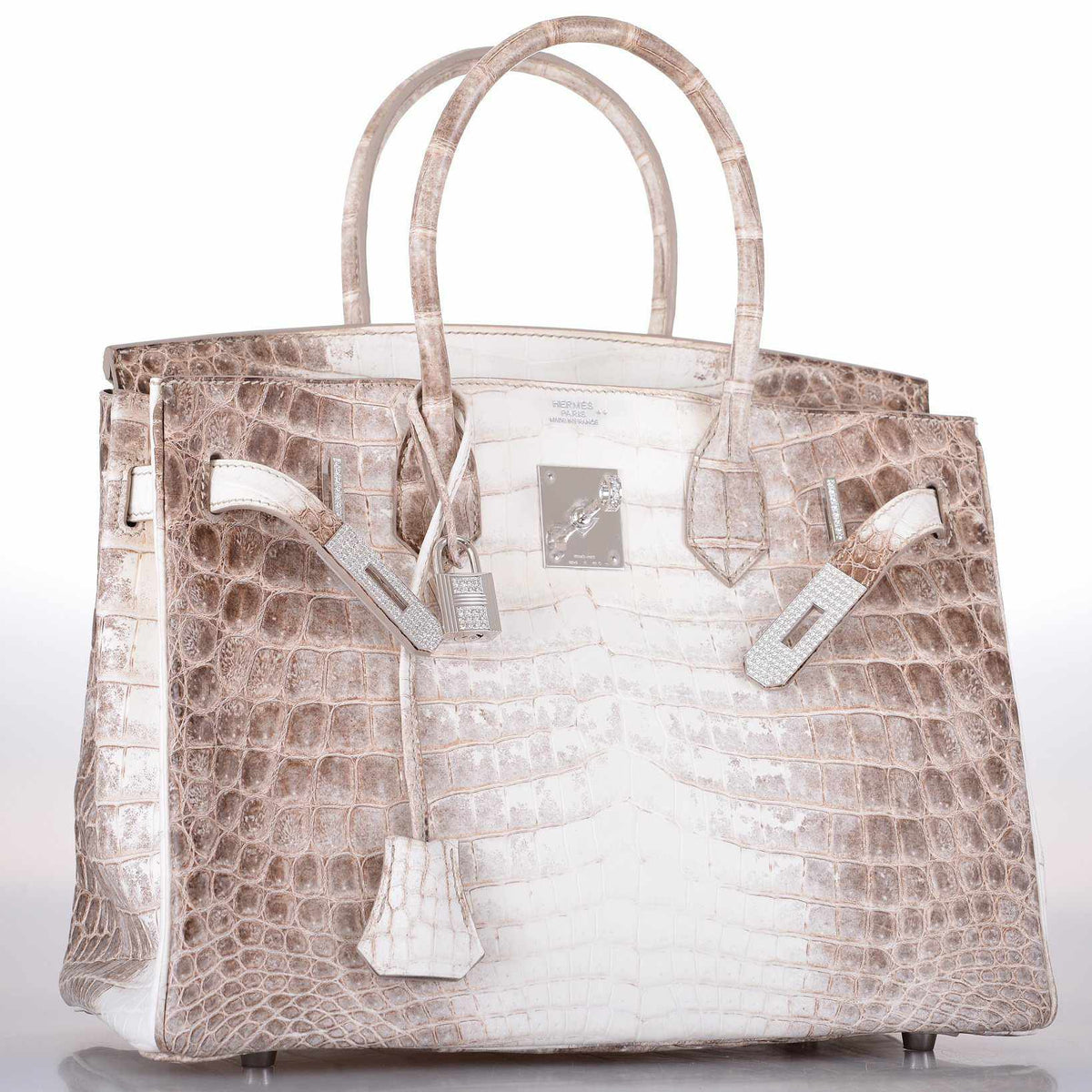 Hermes Birkin 30 Matte Himalayan Niloticus Crocodile with Diamonds & White Gold Hardware - image 24