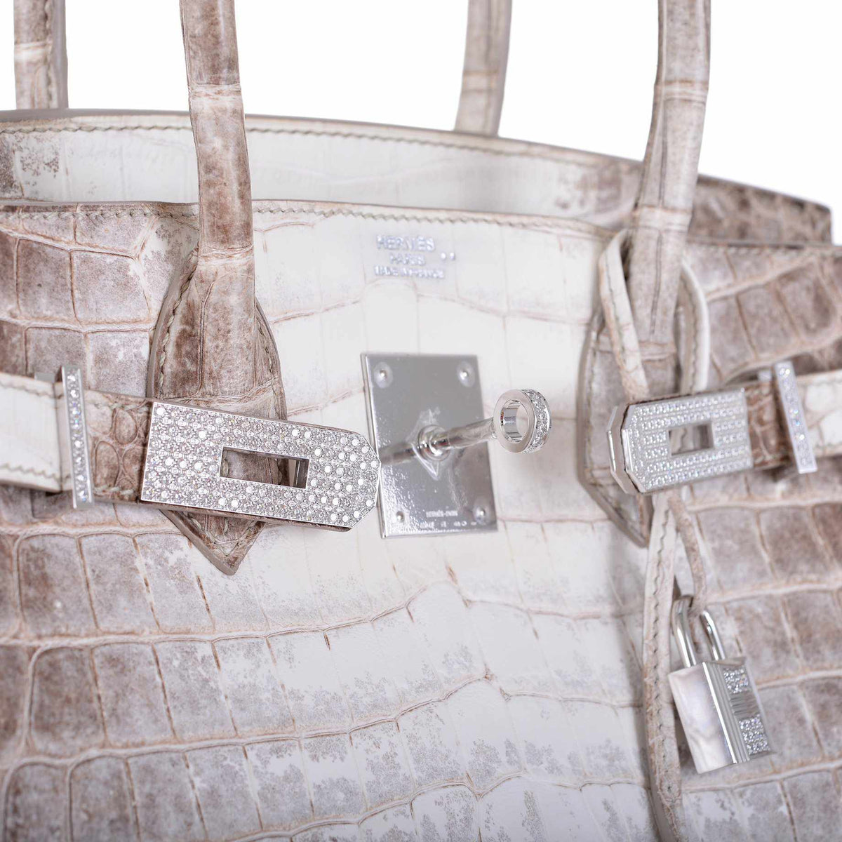 Hermes Birkin 30 Matte Himalayan Niloticus Crocodile with Diamonds & White Gold Hardware - image 3