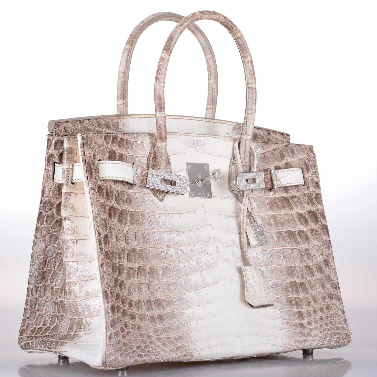 Hermes Birkin 30 Matte Himalayan Niloticus Crocodile with Diamonds & White Gold Hardware - image 4