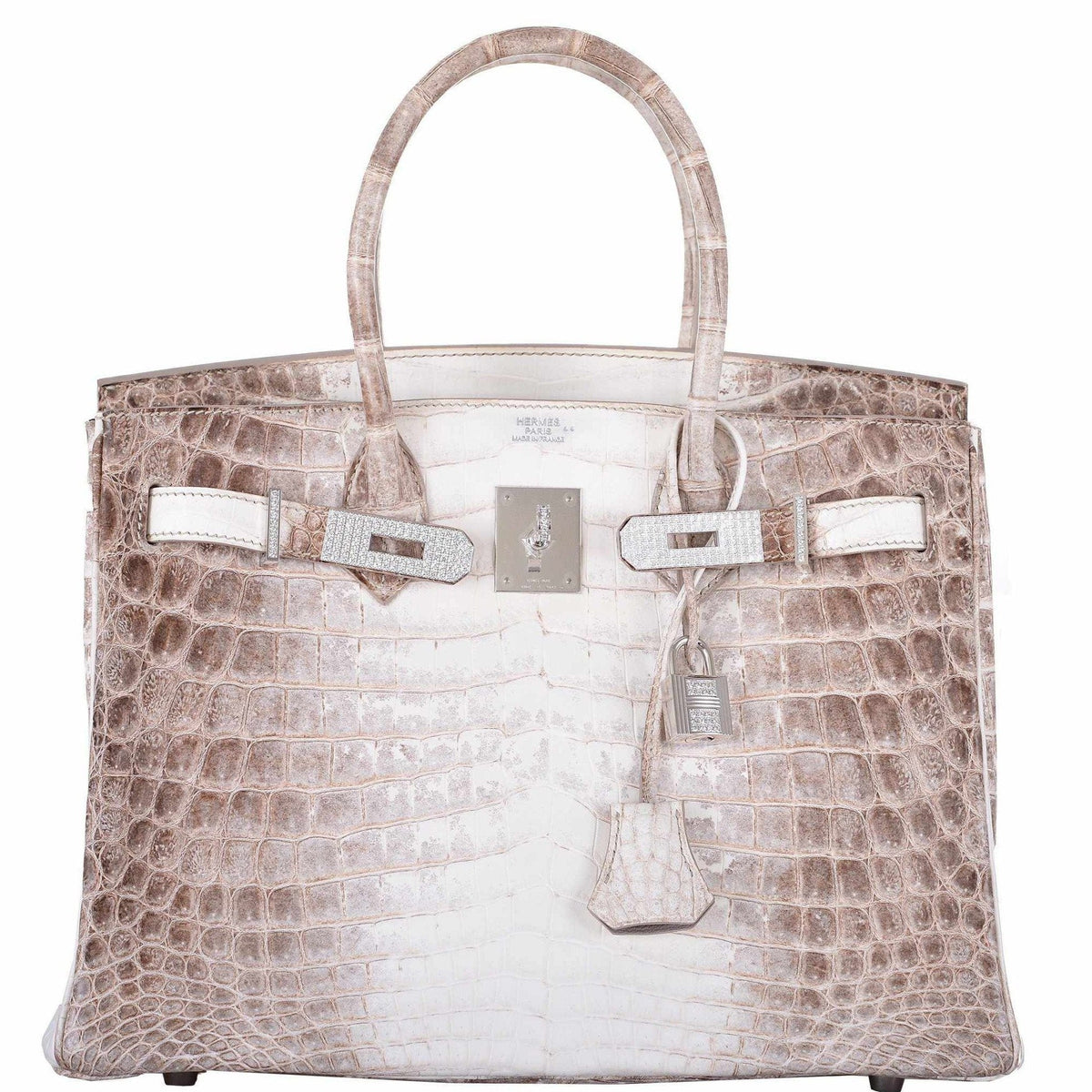 Hermes Birkin 30 Matte Himalayan Niloticus Crocodile with Diamonds & White Gold Hardware - image 1