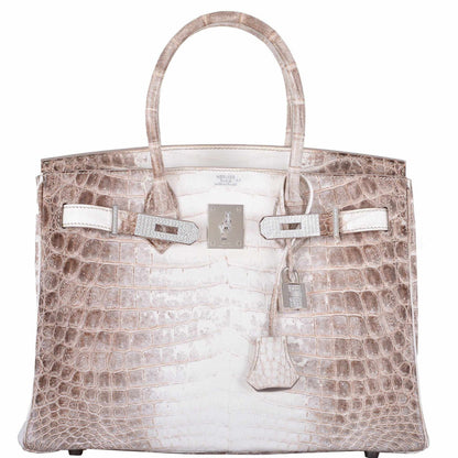 Hermes Birkin 30 Matte Himalayan Niloticus Crocodile with Diamonds & White Gold Hardware - image 1