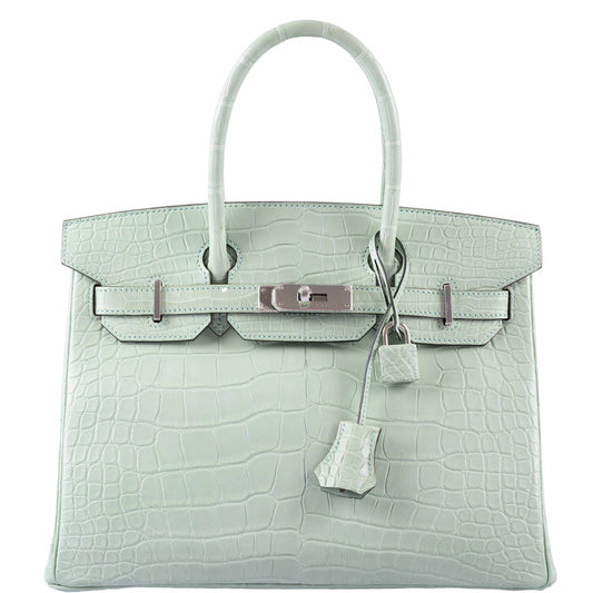 Hermes Birkin 30 Vert D'Eau Matte Alligator Palladium Hardware - 2019, D - image 1