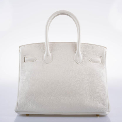 Hermes Birkin 30 White Clemence with Gold Hardware - 2016, X - image 6