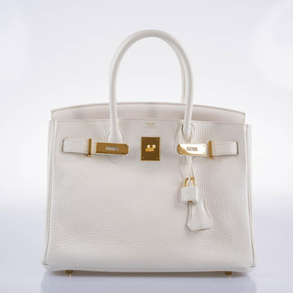 Hermes Birkin 30 White Clemence with Gold Hardware - 2016, X - image 9