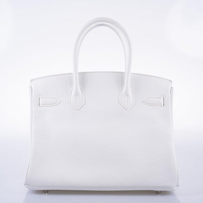 Hermès Birkin 30 White Clemence with Palladium Hardware - 2016, X - photo 14