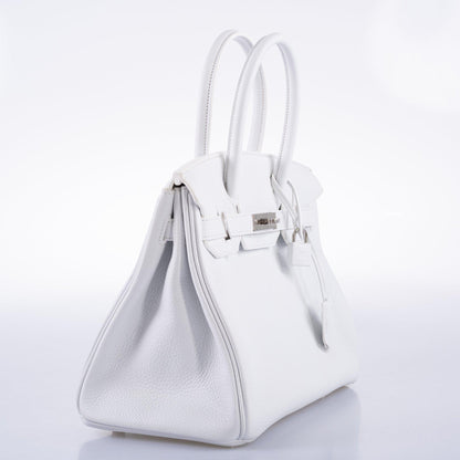 Hermès Birkin 30 White Clemence with Palladium Hardware - 2016, X - photo 3