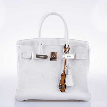 Hermès Birkin 30 White Clemence with Palladium Hardware - 2016, X - photo 8