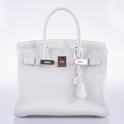 Hermès Birkin 30 White Clemence with Palladium Hardware - 2016, X - photo 9