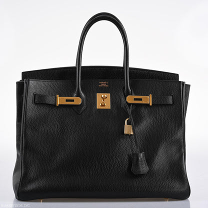 Hermès Birkin 35 Black Ardenne Gold Hardware - C Square - photo 10