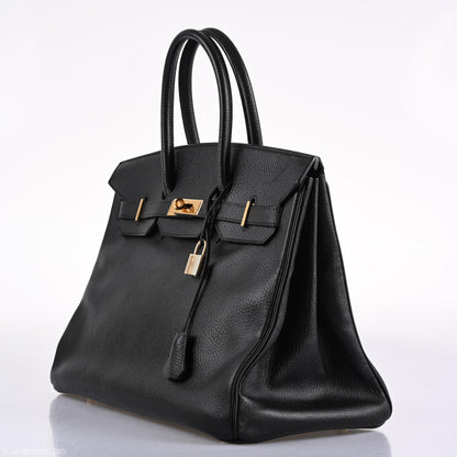 Hermès Birkin 35 Black Ardenne Gold Hardware - C Square - photo 3