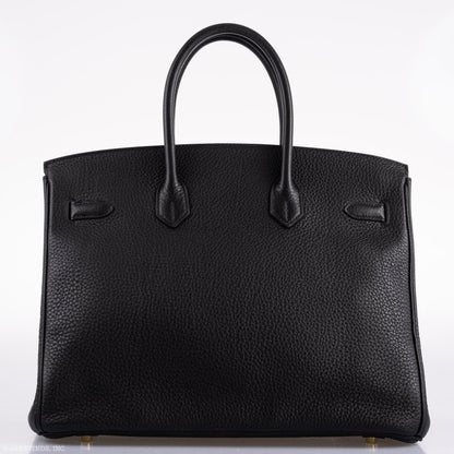 Hermès Birkin 35 Black Clemence Leather Gold Hardware - Square N - photo 11