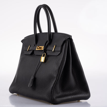 Hermès Birkin 35 Black Clemence Leather Gold Hardware - Square N - photo 4