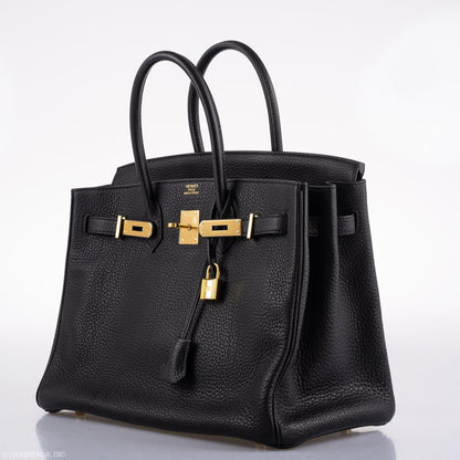 Hermès Birkin 35 Black Clemence Leather Gold Hardware - Square N - photo 6