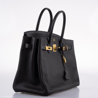 Hermès Birkin 35 Black Clemence Leather Gold Hardware - Square N - photo 7