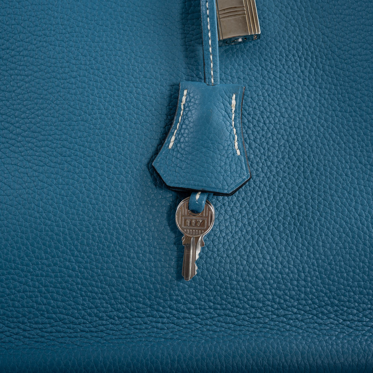 Hermes Birkin 35 Blue Jean Togo with Palladium Hardware - 2008, K Square - image 10