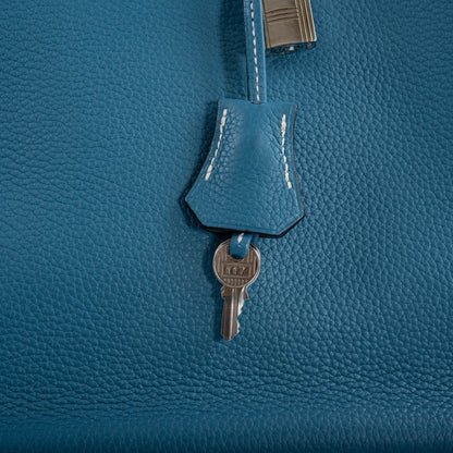 Hermes Birkin 35 Blue Jean Togo with Palladium Hardware - 2008, K Square - image 10