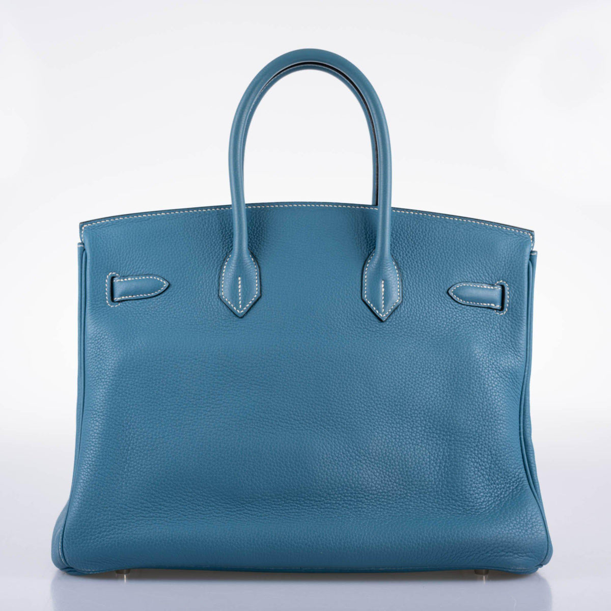 Hermes Birkin 35 Blue Jean Togo with Palladium Hardware - 2008, K Square - image 7