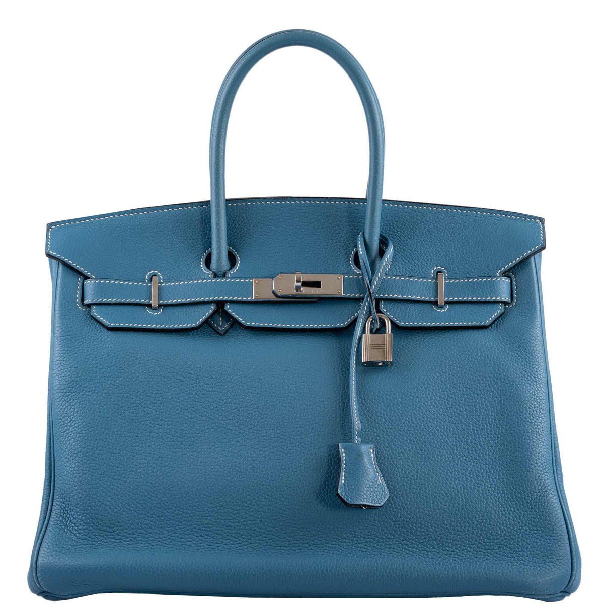 Hermes Birkin 35 Blue Jean Togo with Palladium Hardware - 2008, K Square - image 1