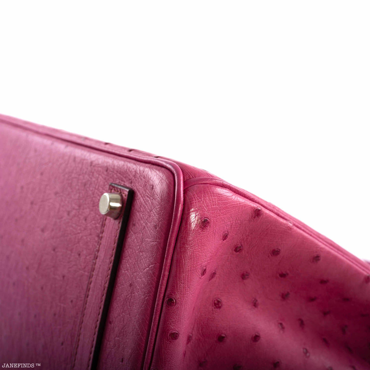 Hermes Birkin 35 Fuchsia Ostrich with Palladium Hardware - 2004, H Square - image 10