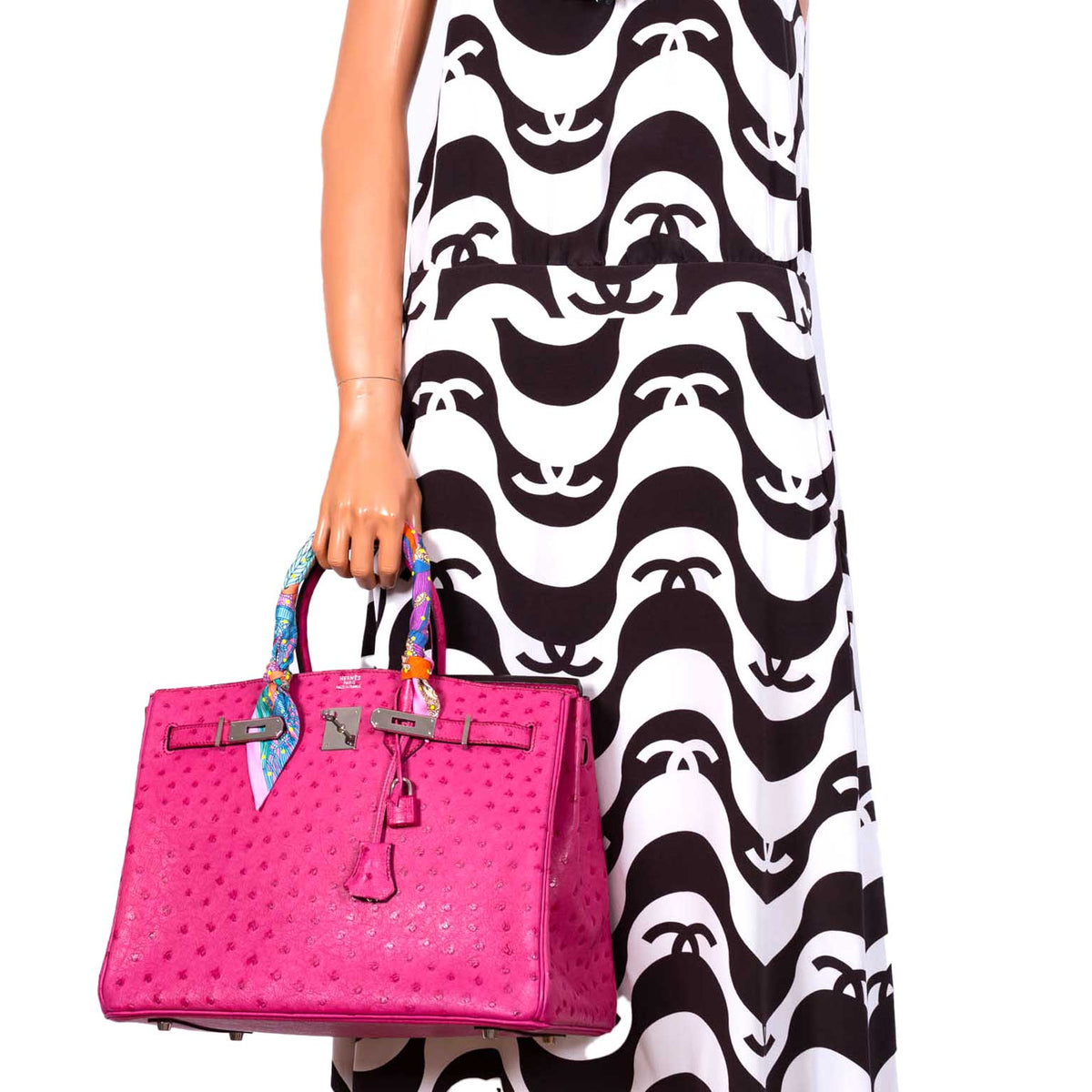 Hermes Birkin 35 Fuchsia Ostrich with Palladium Hardware - 2004, H Square - image 2