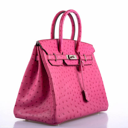 Hermes Birkin 35 Fuchsia Ostrich with Palladium Hardware - 2004, H Square - image 3