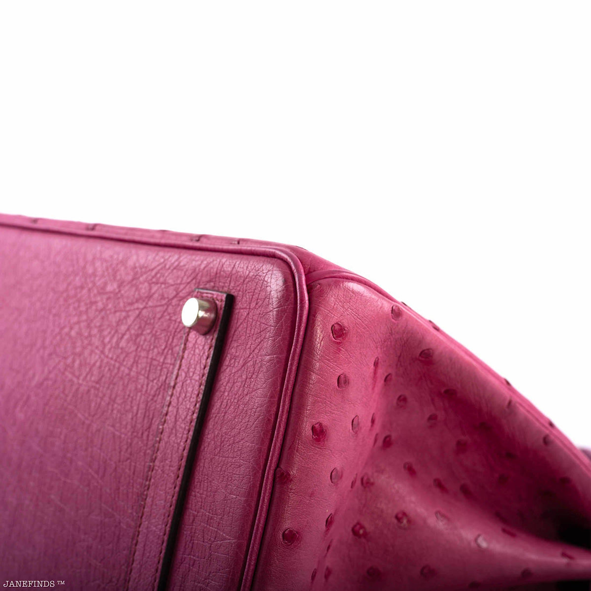 Hermes Birkin 35 Fuchsia Ostrich with Palladium Hardware - 2004, H Square - image 8