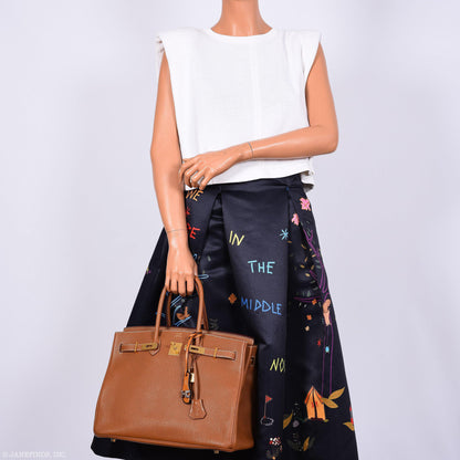 Hermès Birkin 35 Gold Togo Gold Hardware - Square O - photo 2