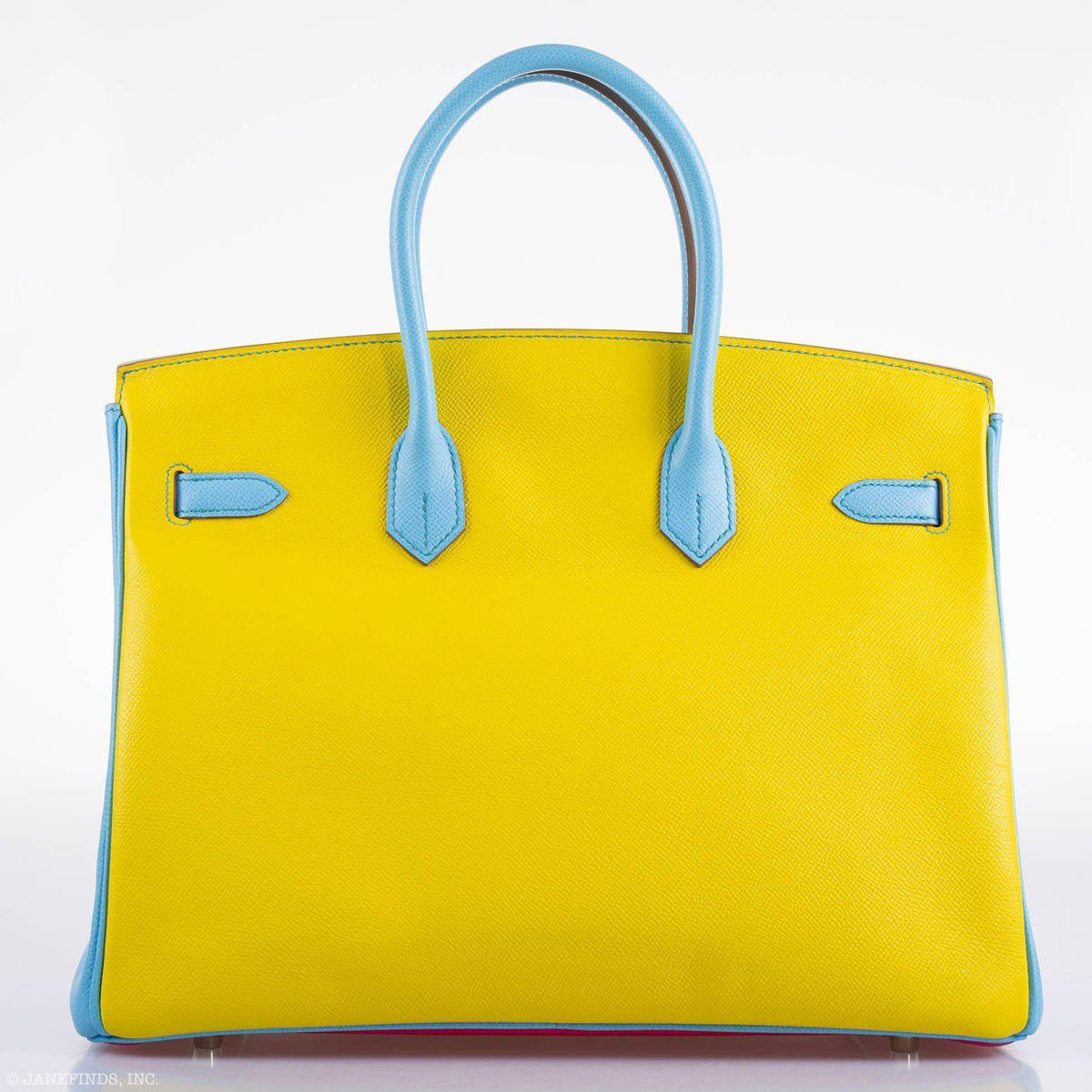 Hermès Birkin 35 HSS Rose Tyrien, Blue Celeste, Lime Epsom Palladium Hardware - 2011, O - photo 5