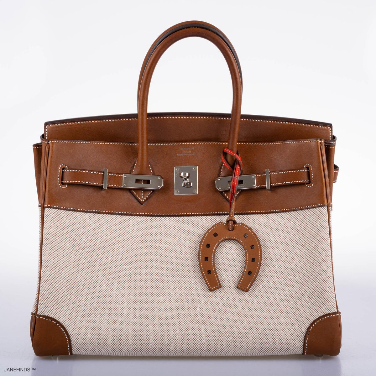 Hermès Birkin 35 Toile & Barenia with Palladium Hardware - 2009, M Square - photo 12