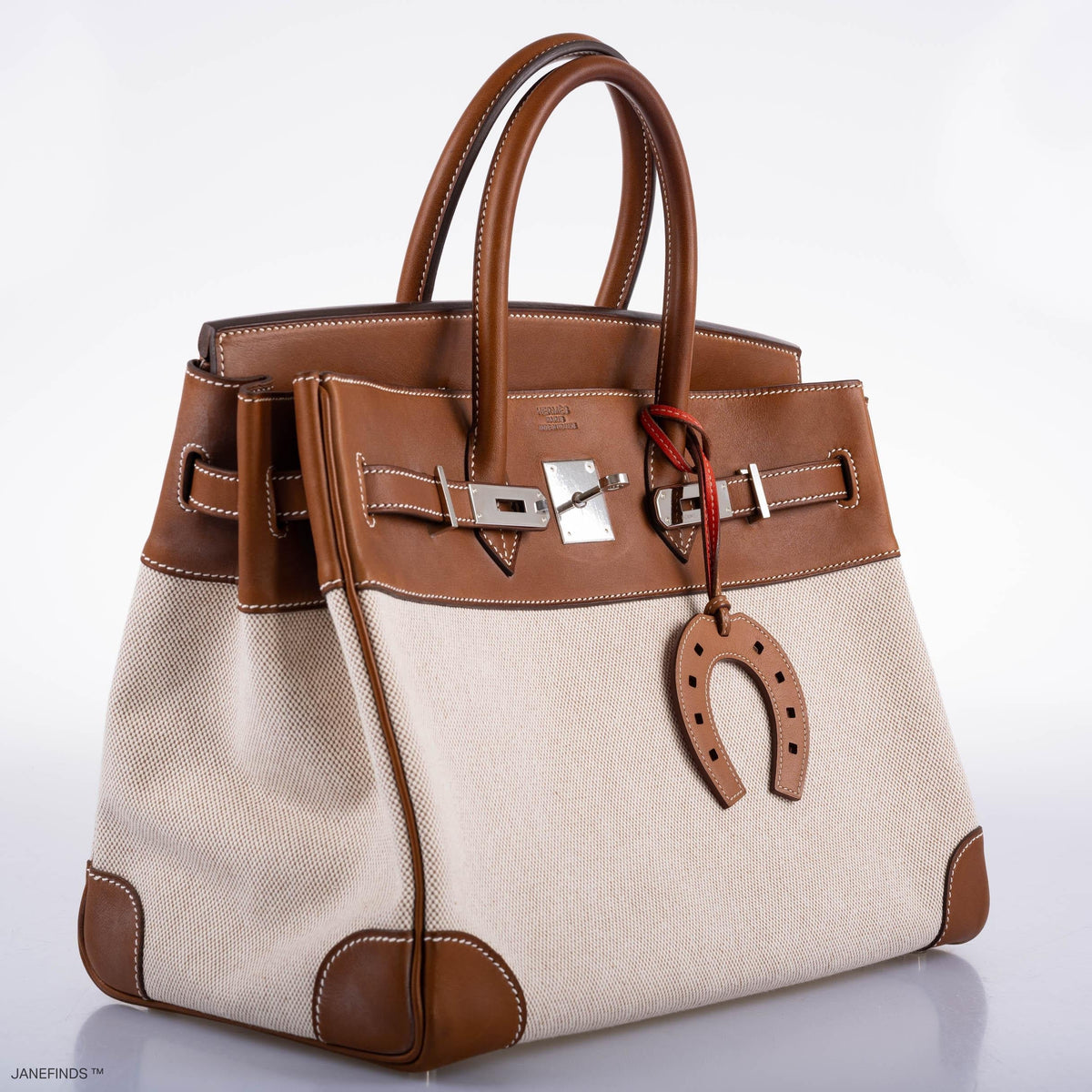 Hermès Birkin 35 Toile & Barenia with Palladium Hardware - 2009, M Square - photo 13