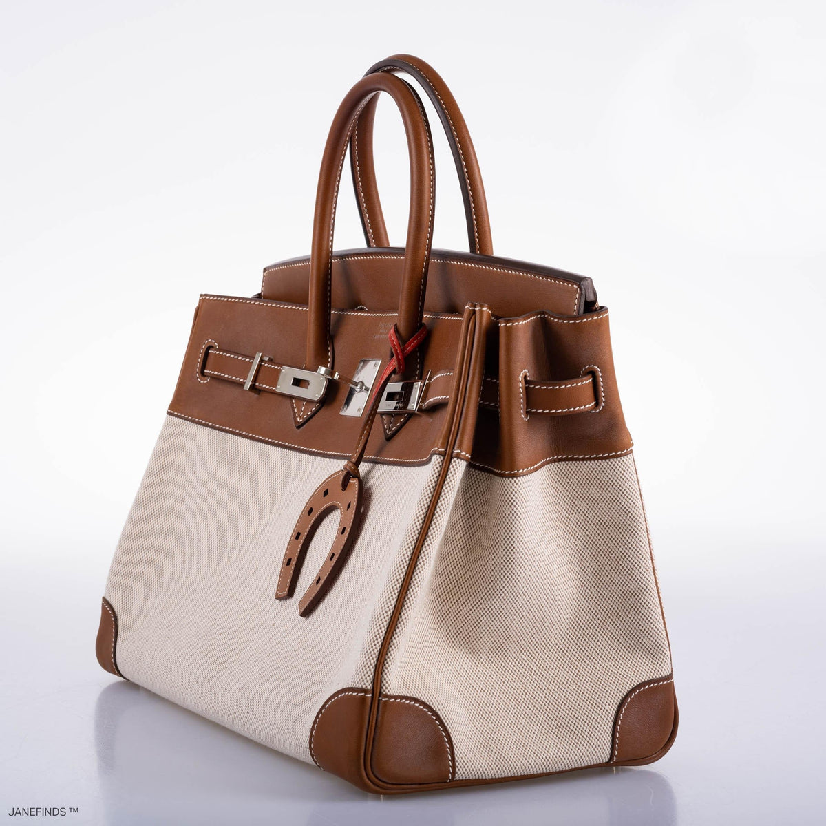 Hermès Birkin 35 Toile & Barenia with Palladium Hardware - 2009, M Square - photo 14