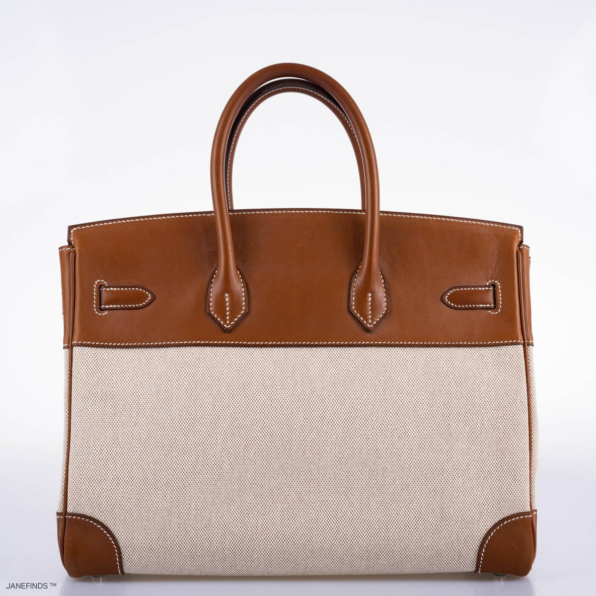 Hermès Birkin 35 Toile & Barenia with Palladium Hardware - 2009, M Square - photo 15