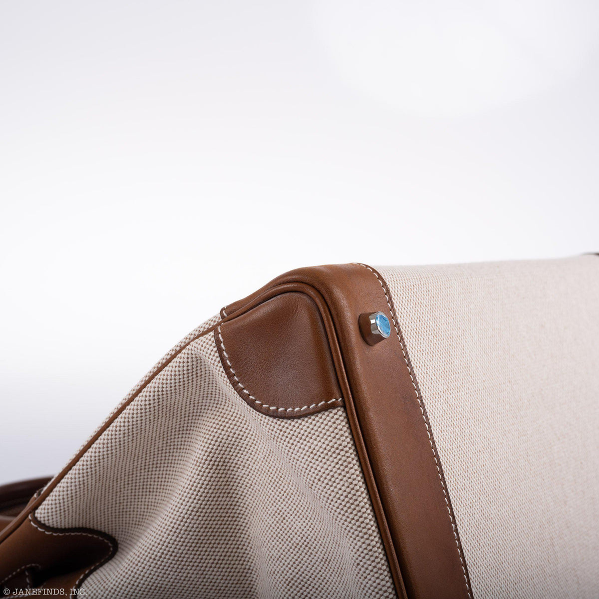 Hermès Birkin 35 Toile & Barenia with Palladium Hardware - 2009, M Square - photo 5