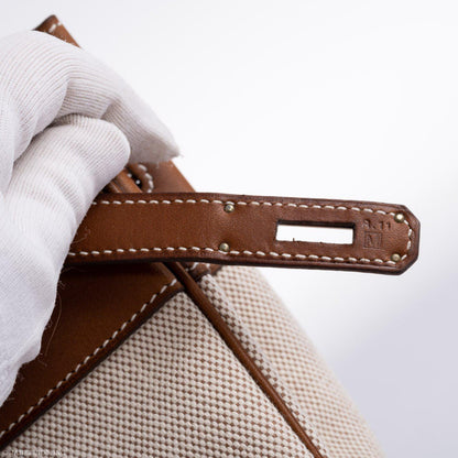 Hermès Birkin 35 Toile & Barenia with Palladium Hardware - 2009, M Square - photo 8