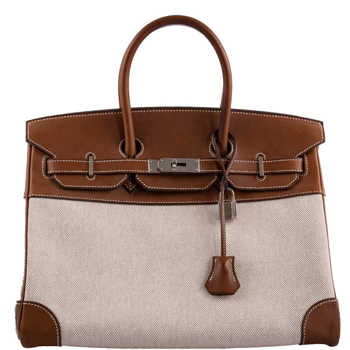 Hermès Birkin 35 Toile & Barenia with Palladium Hardware - 2009, M Square - photo 1