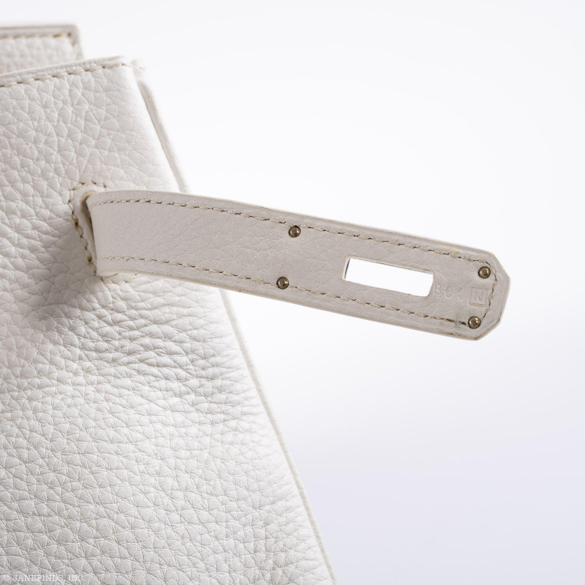 Hermes Birkin 35 White Clemence leather Palladium Hardware - N Square - image 12