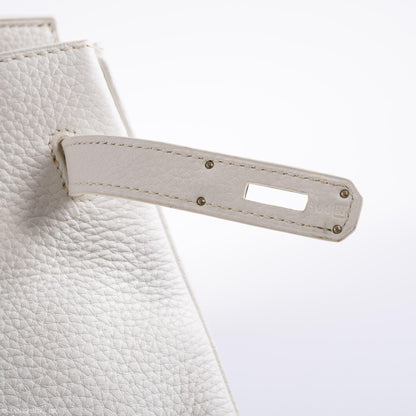 Hermes Birkin 35 White Clemence leather Palladium Hardware - N Square - image 12