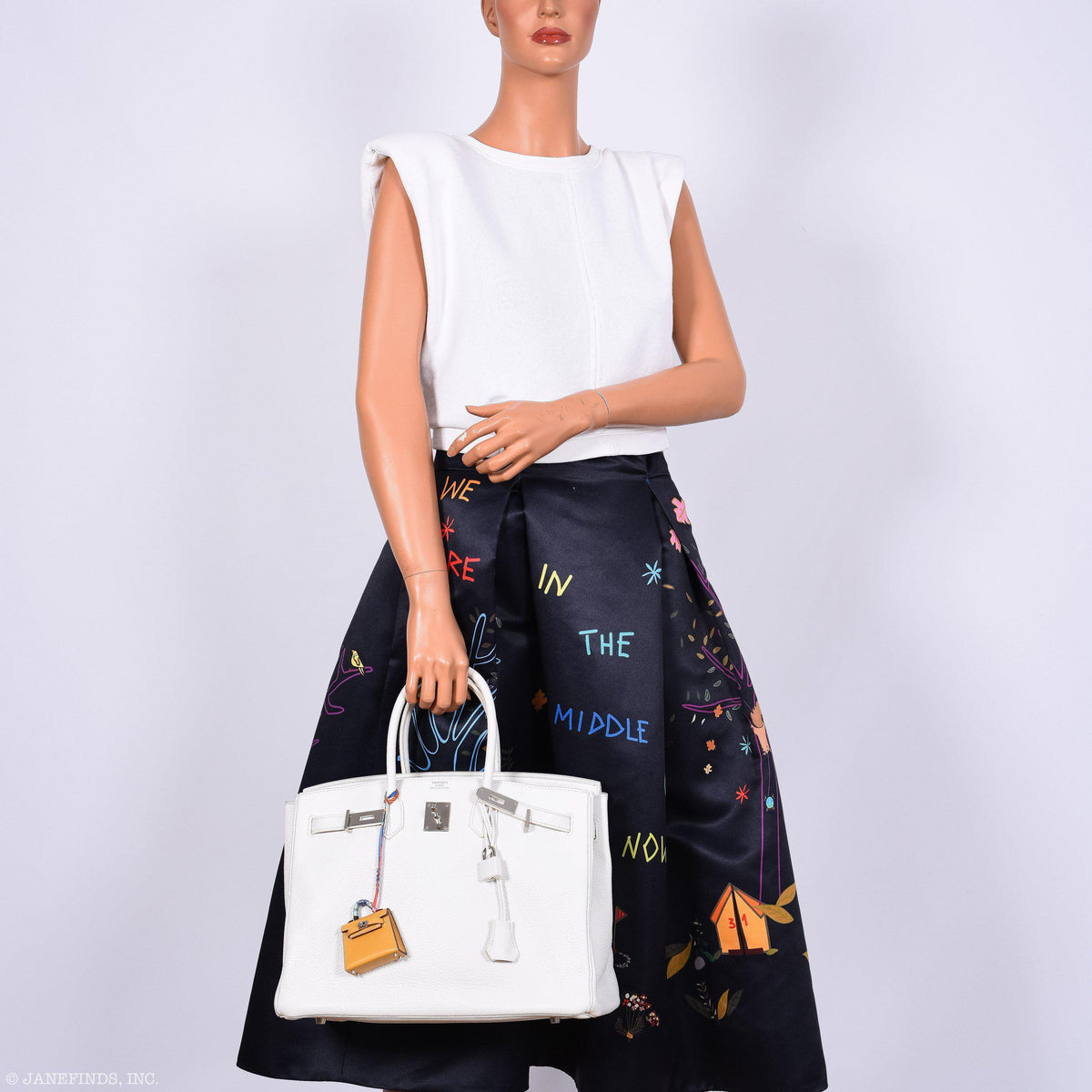 Hermes Birkin 35 White Clemence leather Palladium Hardware - N Square - image 2