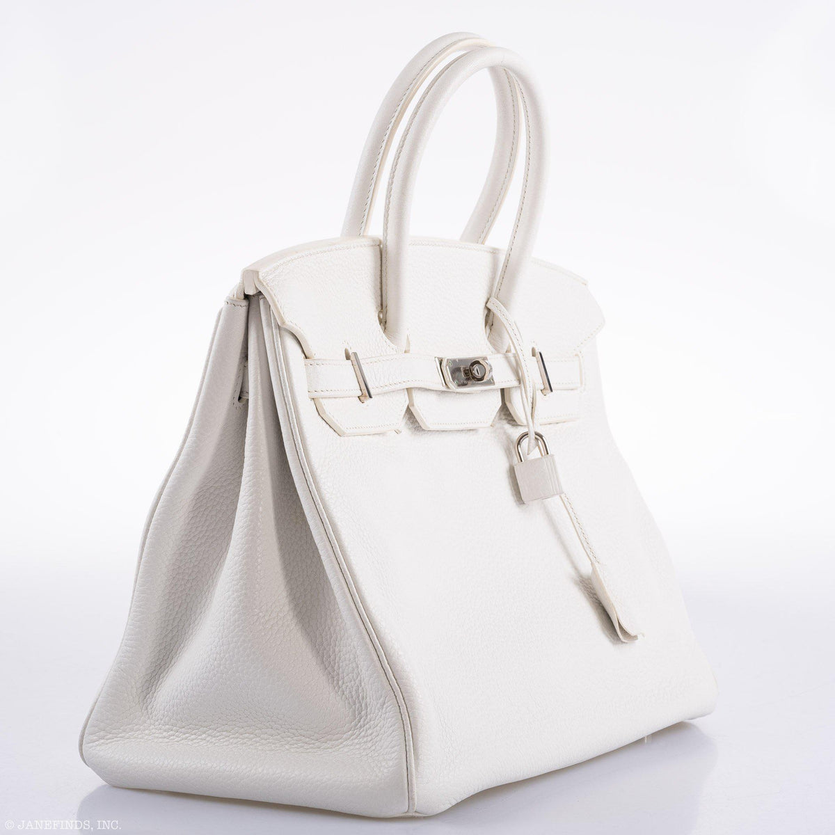 Hermes Birkin 35 White Clemence leather Palladium Hardware - N Square - image 3
