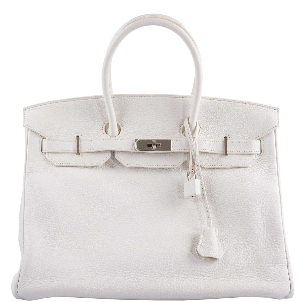 Hermes Birkin 35 White Clemence leather Palladium Hardware - N Square - image 1