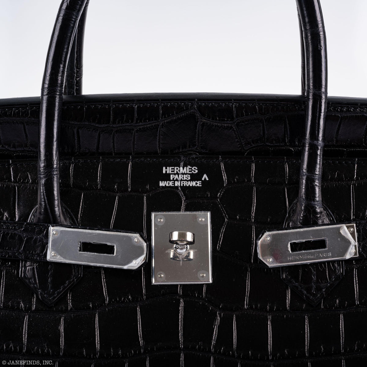 Hermès Birkin 40 Black Matte Porosus Crocodile Palladium Hardware - photo 10