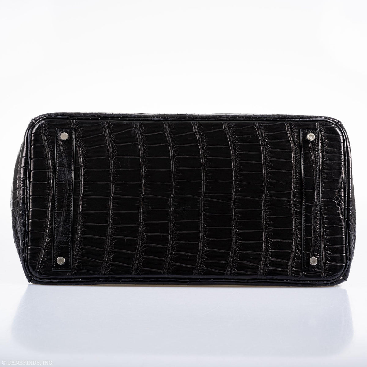 Hermès Birkin 40 Black Matte Porosus Crocodile Palladium Hardware - photo 11
