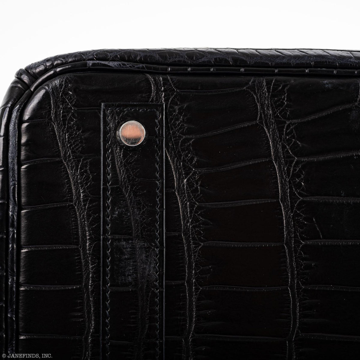 Hermès Birkin 40 Black Matte Porosus Crocodile Palladium Hardware - photo 12